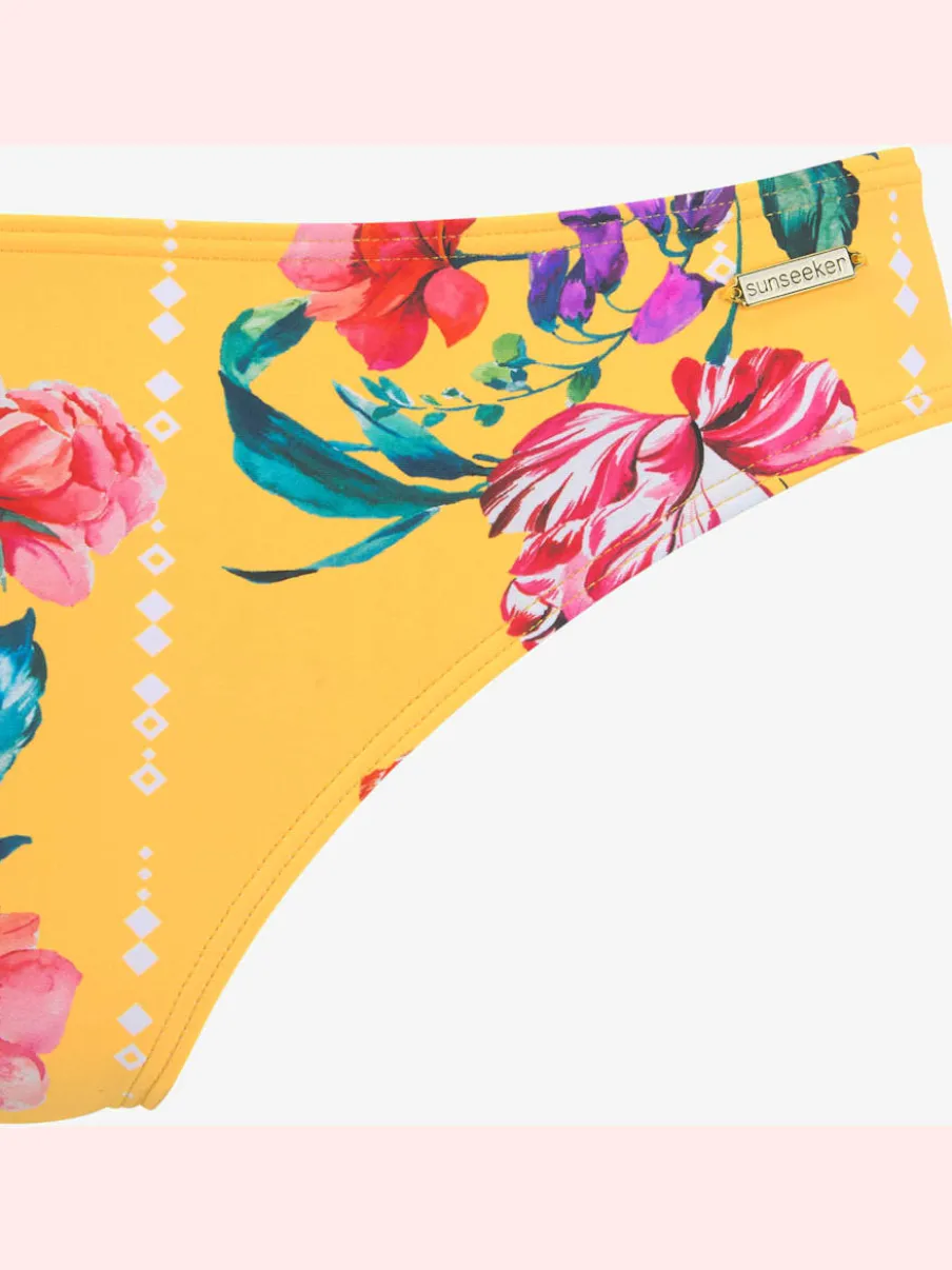 Bas de maillot de bain à imprimé floral en microfibre douce