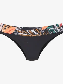 Bas de maillot de bain imprimé feuilles tendance avec détails contrastés