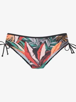 Bas de maillot de bain imprimé feuilles tendance avec détails contrastés