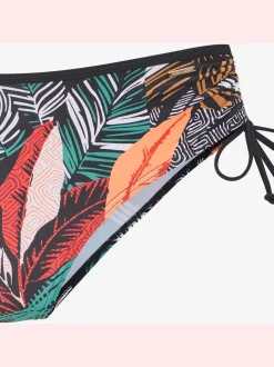 Bas de maillot de bain imprimé feuilles tendance avec détails contrastés