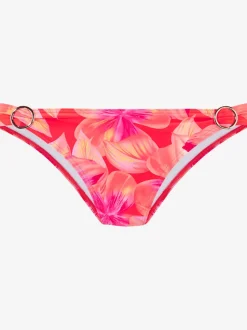 Bas de maillot de bain à imprimé floral avec anneaux décoratifs