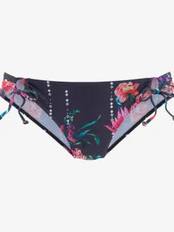 Bas de maillot de bain à imprimé floral avec liens nouables sur les côtés