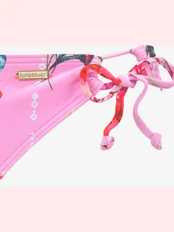 Bas de maillot de bain à imprimé floral avec liens nouables sur les côtés