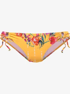 Bas de maillot de bain à imprimé floral avec liens nouables sur les côtés