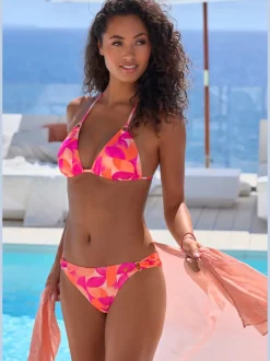 Bas de maillot de bain imprimé intégral avec anneaux dorés et matières recyclées