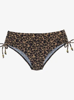Bas de maillot de bain à imprimé léopard avec coupe haute et réglable sur les côtés