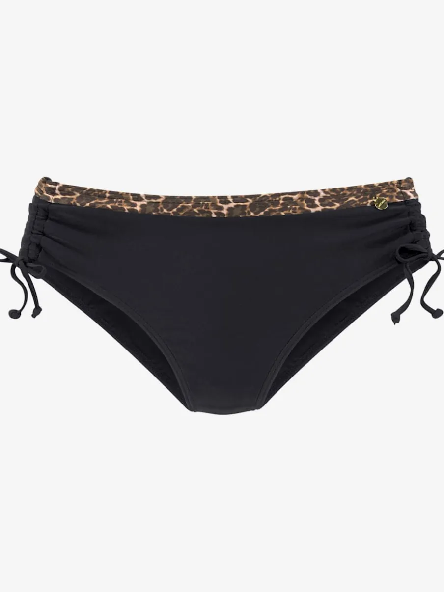 Bas de maillot de bain imprimé léopard à ceinture réglable