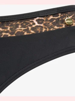 Bas de maillot de bain à imprimé léopard et taille haute