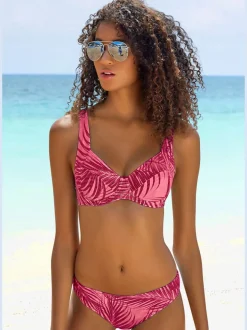 Bas de maillot de bain à imprimé palmiers et coupe classique