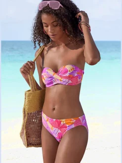 Bas de maillot de bain à imprimé papillons en microfibre douce