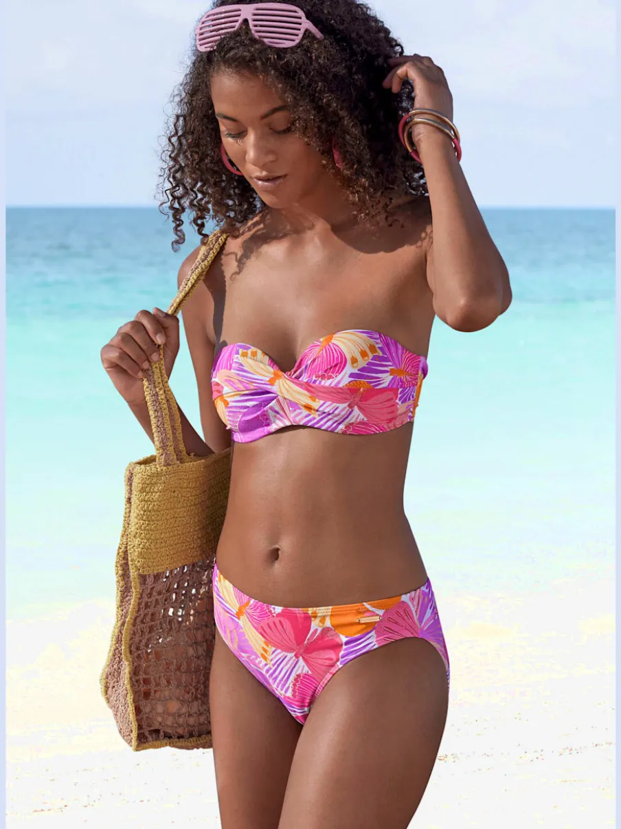 Bas de maillot de bain à imprimé papillons en microfibre douce