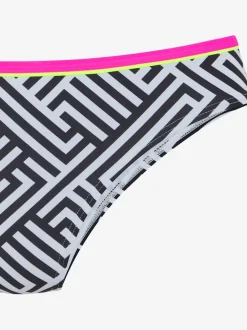 Bas de maillot de bain à motif graphique et ceinture colorée