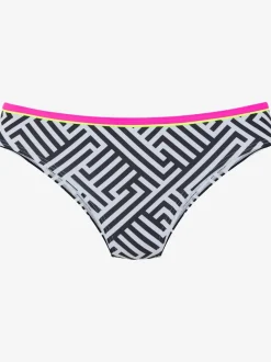 Bas de maillot de bain à motif graphique et ceinture colorée