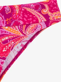 Bas de maillot de bain à motif paisley avec ceinture à revers