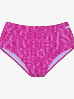 Bas de maillot de bain à motifs et coupe taille haute