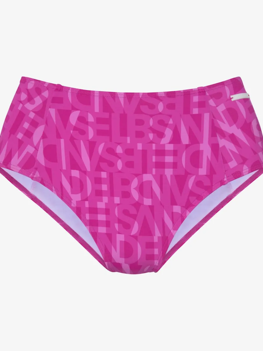 Bas de maillot de bain à motifs et coupe taille haute