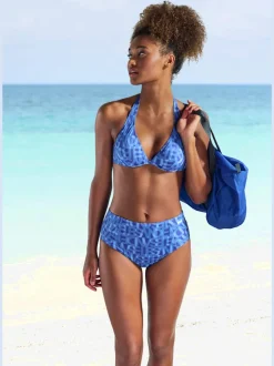 Bas de maillot de bain à motifs et coupe taille haute
