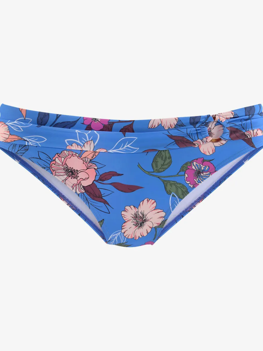 Bas de maillot de bain à motifs floraux et ceinture décorative