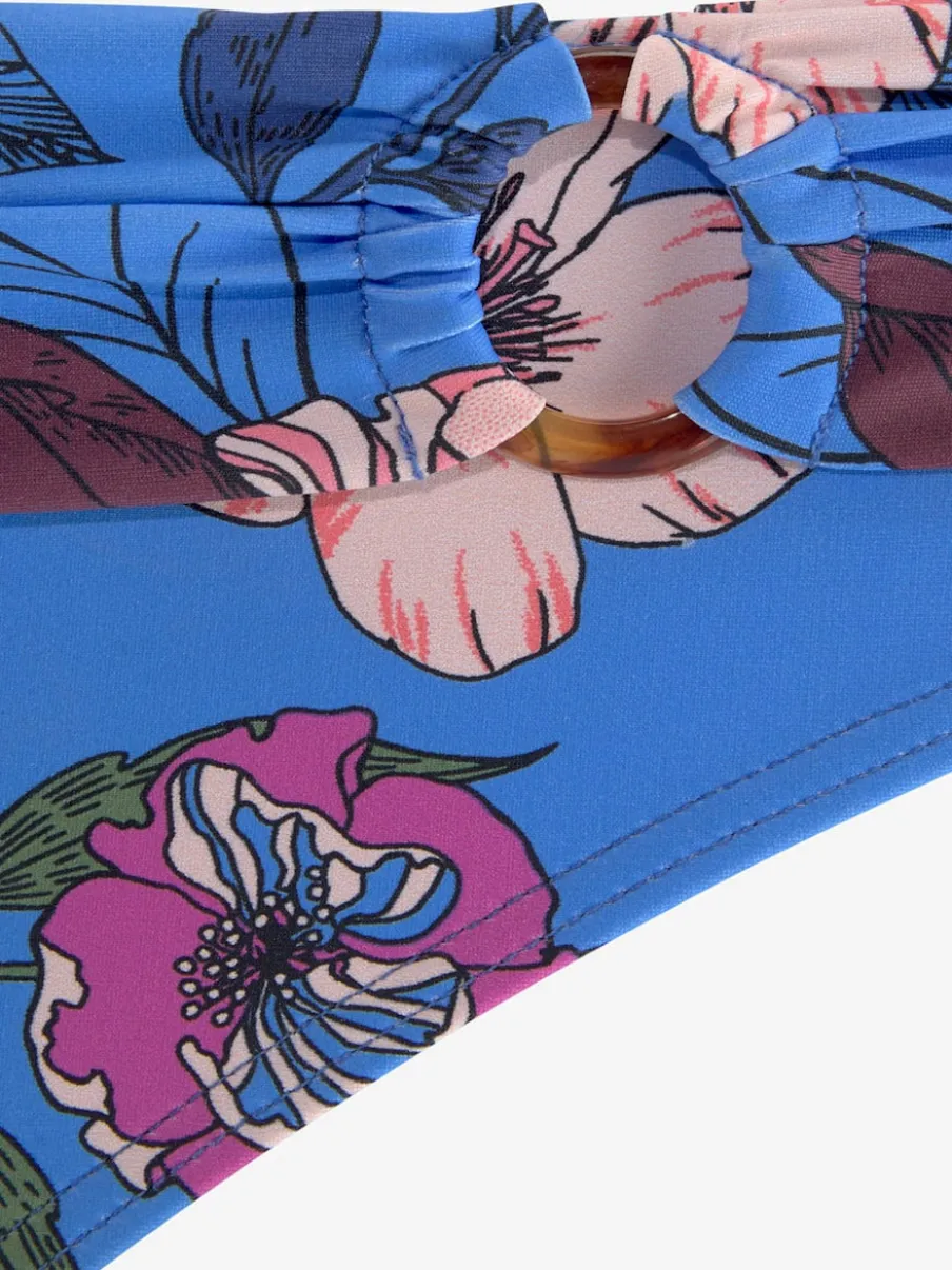 Bas de maillot de bain à motifs floraux et ceinture décorative