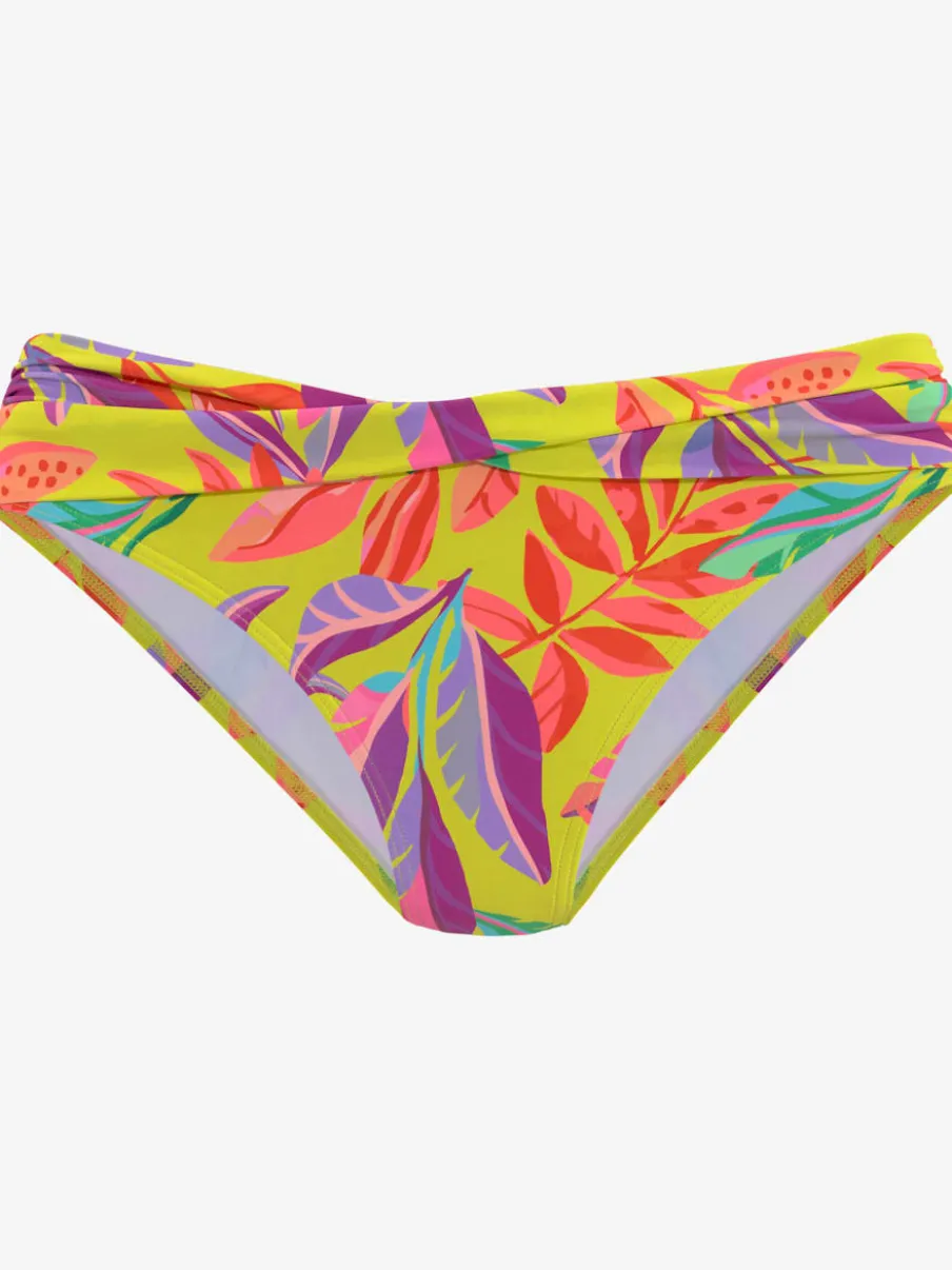 Bas de maillot de bain à motifs floraux avec ceinture à revers