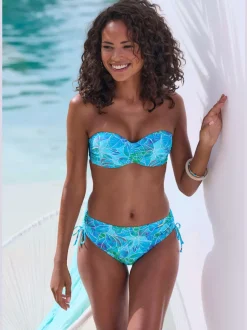 Bas de maillot de bain à motifs floraux avec réglage latéral