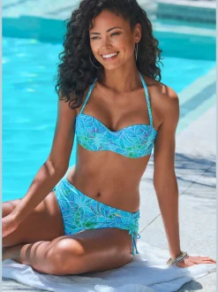 Bas de maillot de bain à motifs floraux avec réglage latéral