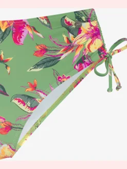 Bas de maillot de bain à motifs floraux avec liens à nouer