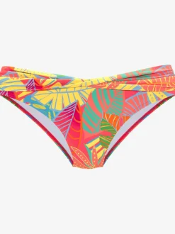 Bas de maillot de bain à motifs feuilles avec ceinture croisée