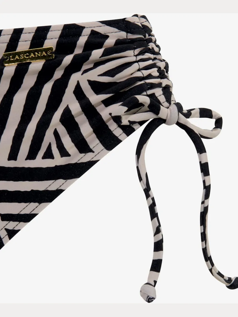 Bas de maillot de bain à motifs graphiques et coupe haute