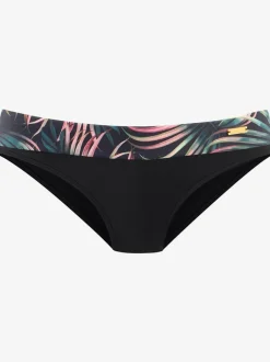 Bas de maillot de bain à motifs tropicaux avec empiècement recyclé