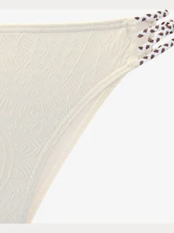 Bas de maillot de bain à motif structuré et détails tressés