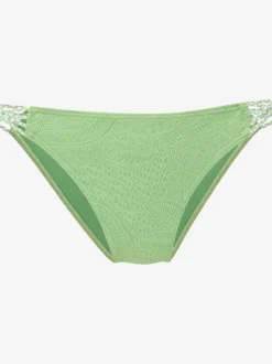 Bas de maillot de bain à motif structuré et détails tressés