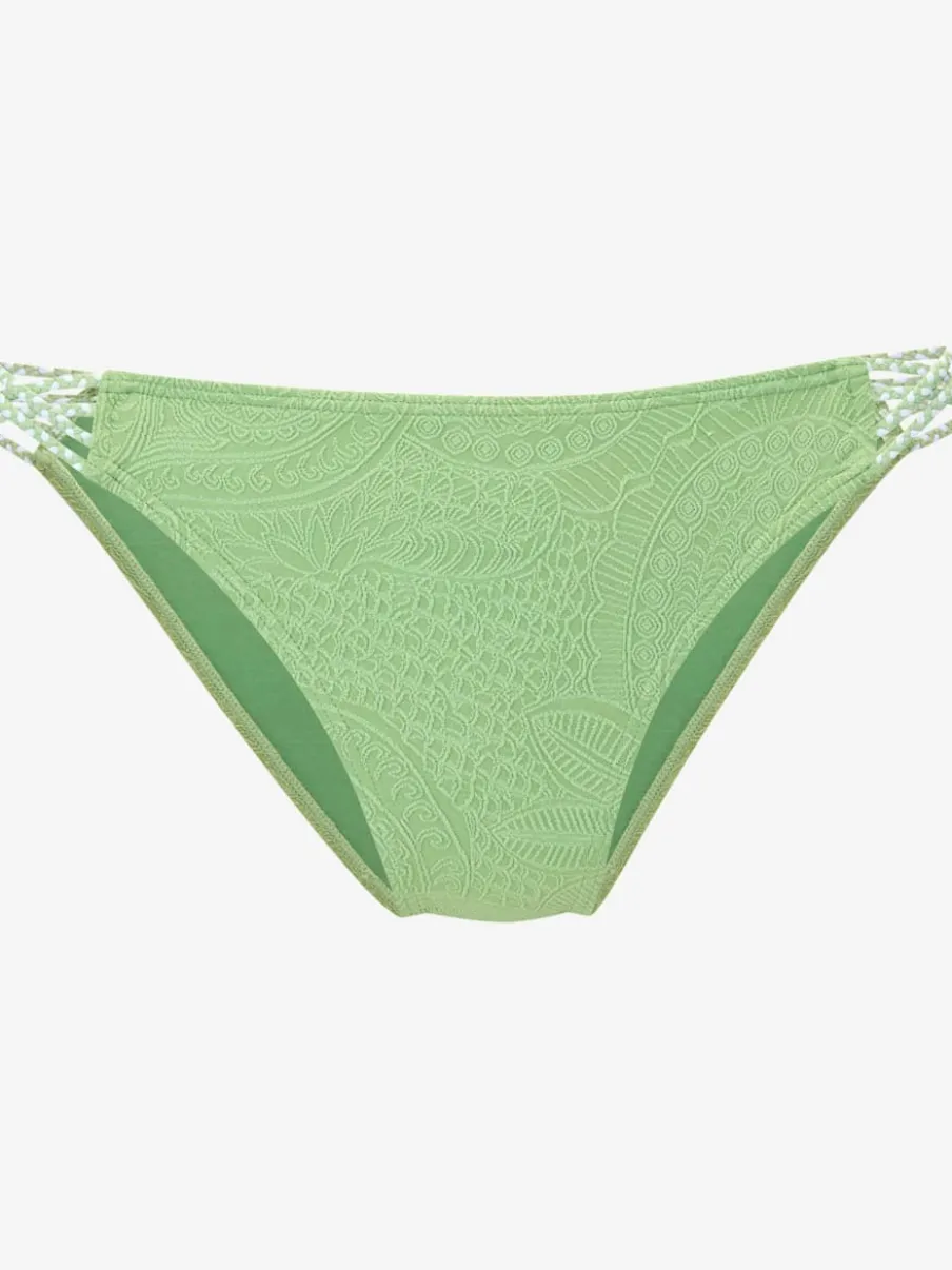 Bas de maillot de bain à motif structuré et détails tressés