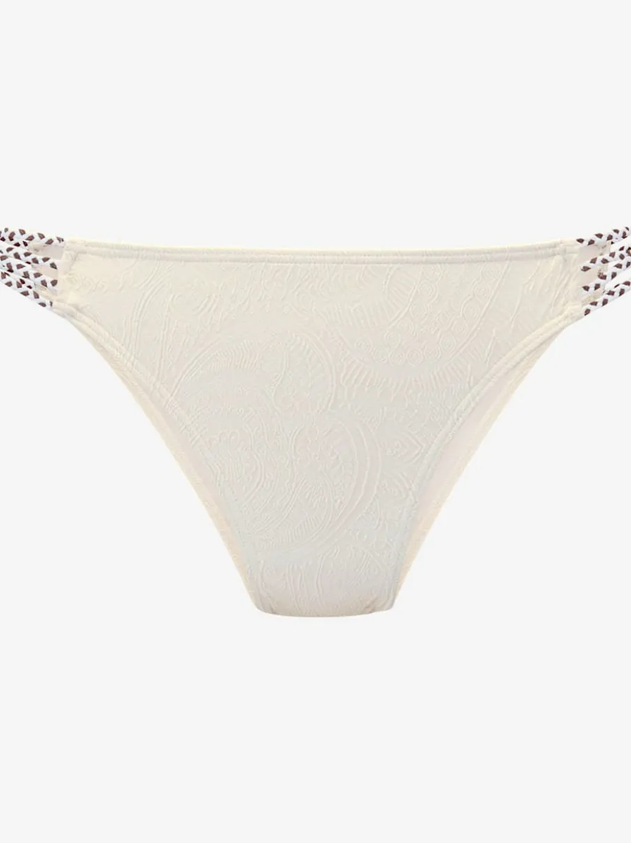 Bas de maillot de bain à motif structuré et détails tressés