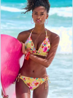Bas de maillot de bain à nouer avec design floral et microfibre douce