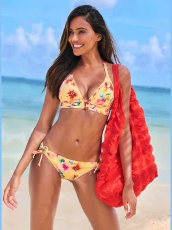 Bas de maillot de bain à nouer avec design floral et microfibre douce