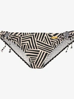 Bas de maillot de bain à nouer sur le côté et à motifs graphiques