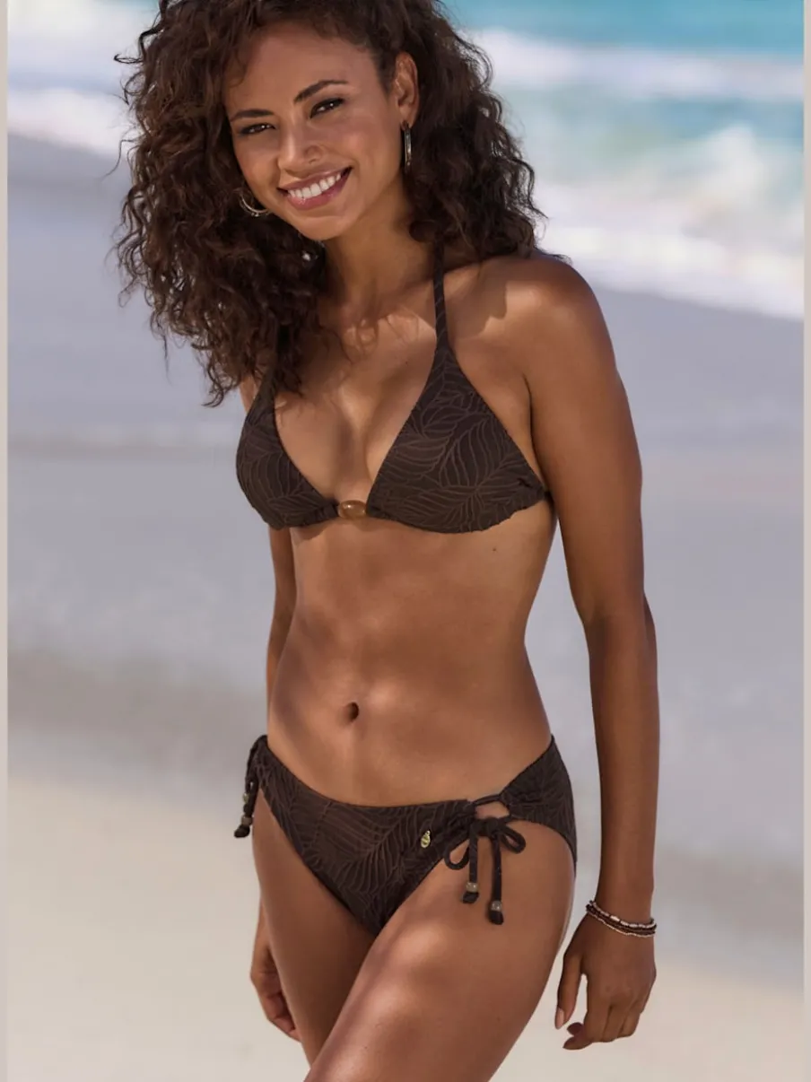 Bas de maillot de bain à nouer sur le côté avec perles décoratives