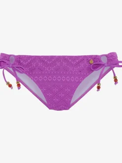 Bas de maillot de bain à nouer sur les côtés en matière structurée