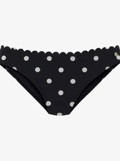 Bas de maillot de bain à pois avec bordure cocotte et coupe étroite