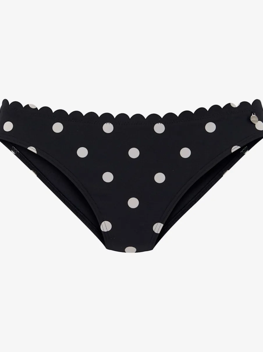 Bas de maillot de bain à pois avec bordure cocotte et coupe étroite