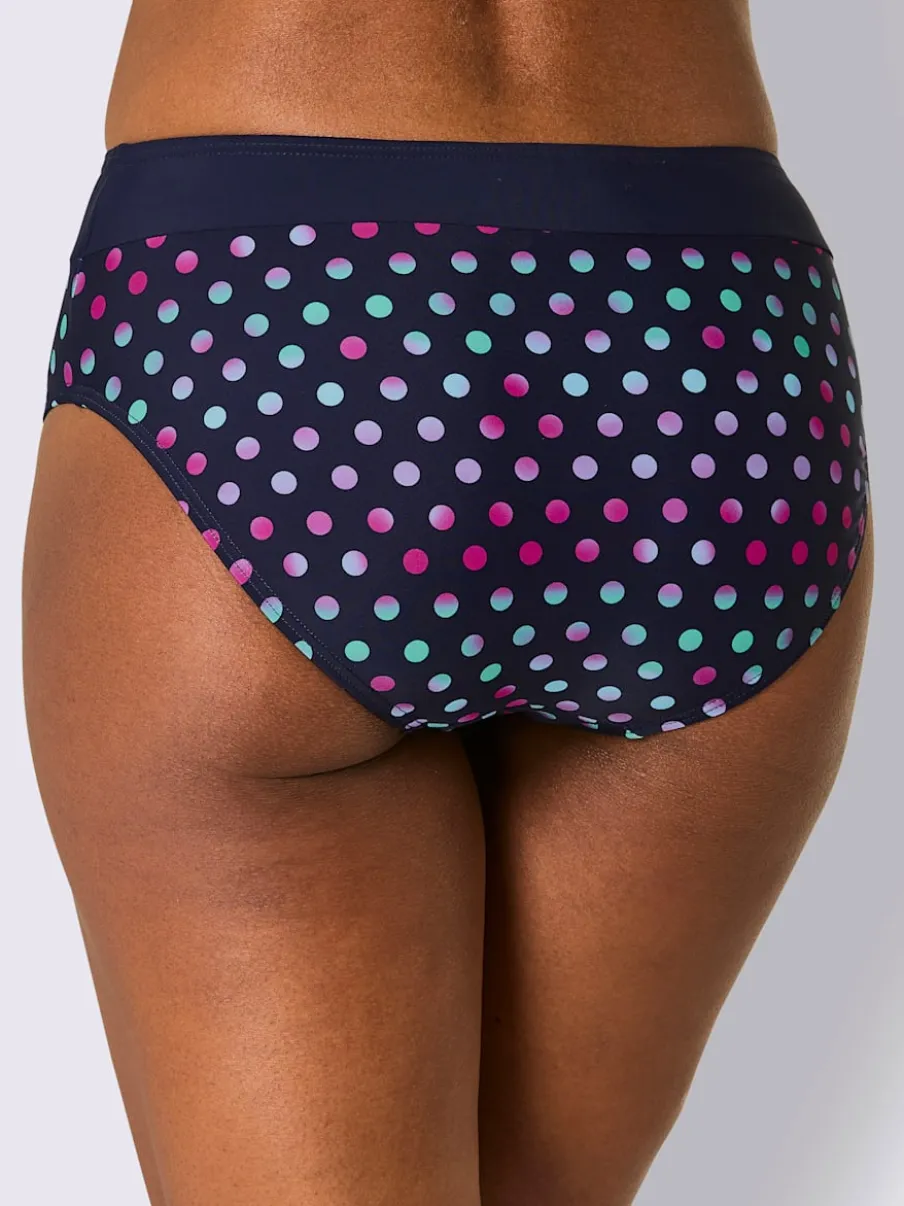 Bas de maillot de bain à pois et ceinture avec bordure