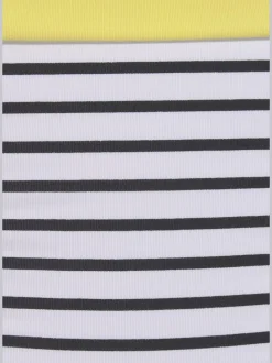 Bas de maillot de bain rayé avec ceinture contrastée en microfibre recyclée