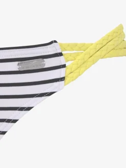 Bas de maillot de bain rayé avec détails contrastés et rubans tressés