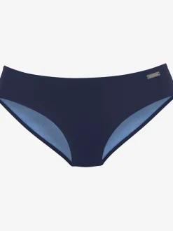 Bas de maillot de bain à rayures avec bretelles larges et empiècements latéraux