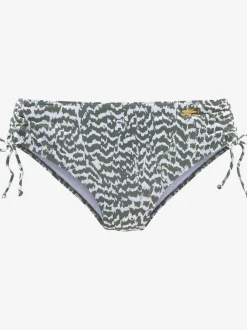 Bas de maillot de bain réglable avec motif géométrique et coupe haute