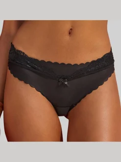 Bas de maillot de bain slip fantaisie avec dentelle fine et nœud décoratif