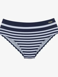 Bas de maillot de bain style marin à rayures horizontales et coupe haute