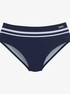 Bas de maillot de bain style marin à rayures horizontales et coupe haute
