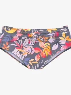 Bas de maillot de bain taille haute à imprimé floral avec ceinture nouée